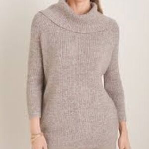 Perseption Taupe Cowl Neck Sweater